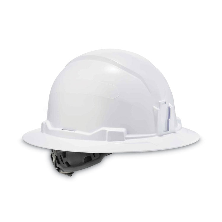 Skullerz 8971 Class E Hard Hat Full Brim, 4-Point Ratchet Suspension, One Size Fits Most (6.5 to 8), White