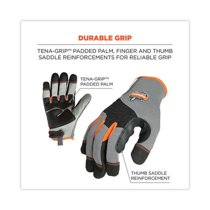 ProFlex 710 Heavy-Duty Mechanics Gloves, 9" Long, 2X-Large, Gray, Pair