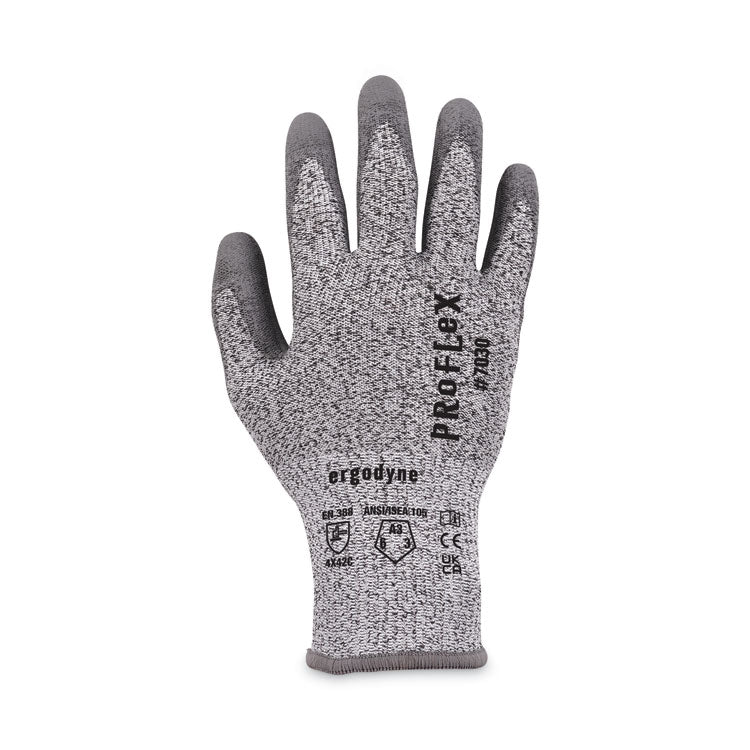 ProFlex 7030 ANSI A3 PU Coated CR Gloves, EN388: 4X42C, 9" Long, 2X-Large, Gray, 12 Pairs