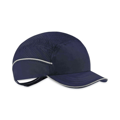 Skullerz 8955 Lightweight Bump Cap Hat, Short Front Brim, 3X-Small to Large (Up to 7.5), 0.01" Insert, Navy