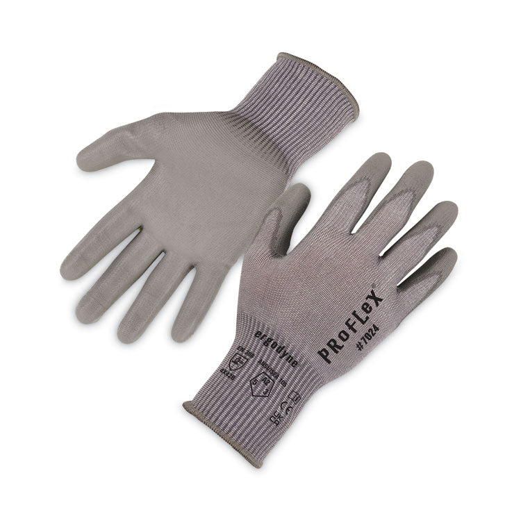 ProFlex 7024 ANSI A2 PU Coated CR Gloves, EN388: 4X42B, 9" Long, 2X-Large, Gray, Pair
