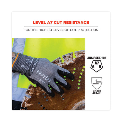ProFlex 7072 ANSI A7 Nitrile-Coated CR Gloves, EN388: 4X44F, 9" Long, Medium, Gray, Pair