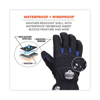 ProFlex 819WP Extreme Thermal WP Gloves, EN388: 4222B, 9" Long, X-Large, Black, Pair