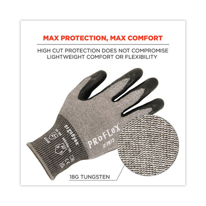 ProFlex 7072 ANSI A7 Nitrile-Coated CR Gloves, EN388: 4X44F, 9" Long, Small, Gray, Pair