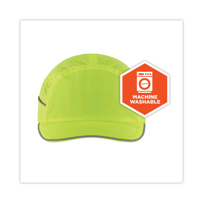 Skullerz 8955 Lightweight Bump Cap Hat, Short Front Brim, 3X-Small to Large (Up to 7.5), 0.01" Insert, Lime