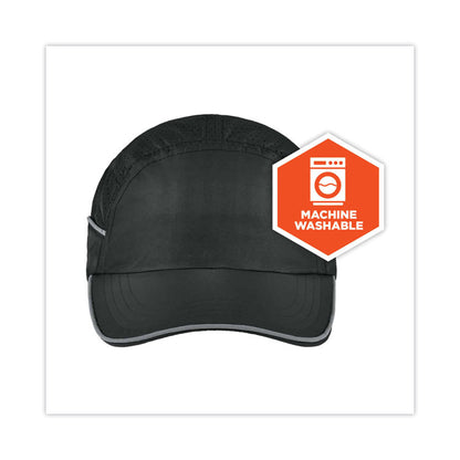 Skullerz 8955 Lightweight Bump Cap Hat, Long Front Brim, 3X-Small to Large (Up to 7.5), 0.01" Insert, Black