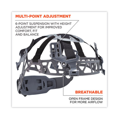 Skullerz 8974LED Class E Safety Helmet with 8981 Universal LED Headlamp, 6-Point Ratchet, One Size Fits Most, White