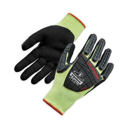 ProFlex 7141 ANSI A4 DIR Nitrile-Coated CR Gloves, EN388: 4X42DP, 9" Long, Medium, Lime, Pair
