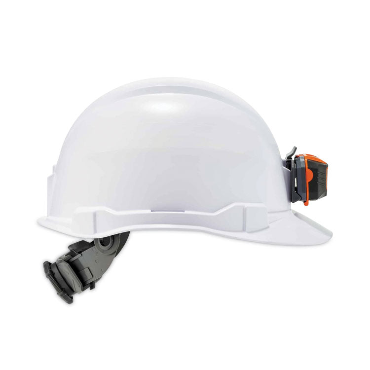 Skullerz 8970LED Class E Hard Hat Cap Style with LED Light, 4-Point Standard Ratchet, One Size Fits Most (6.5 to 8), White