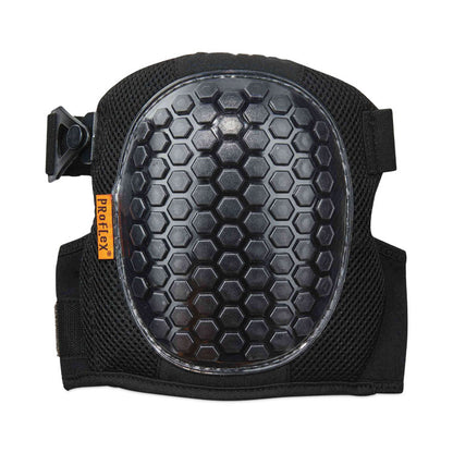 ProFlex 367 Lightweight Gel Knee Pads, Round Cap, Hook and Loop Closure, One Size, Black, Pair