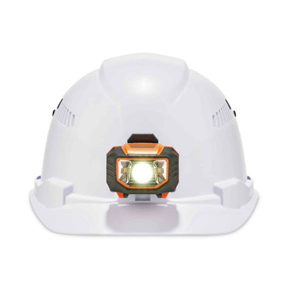 Skullerz 8972LED Class C Hard Hat Cap Style with LED Light, Vented, 4-Point Ratchet, One Size Fits Most (6.5 to 8), White