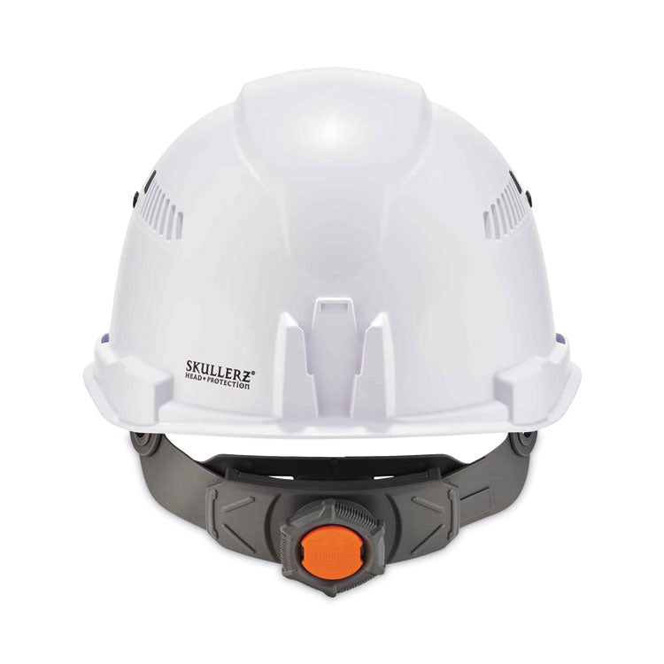 Skullerz 8972 Class C Hard Hat Cap Style, Vented, 4-Point Standard Ratchet Suspension, One Size Fits Most (6.5 to 8), White