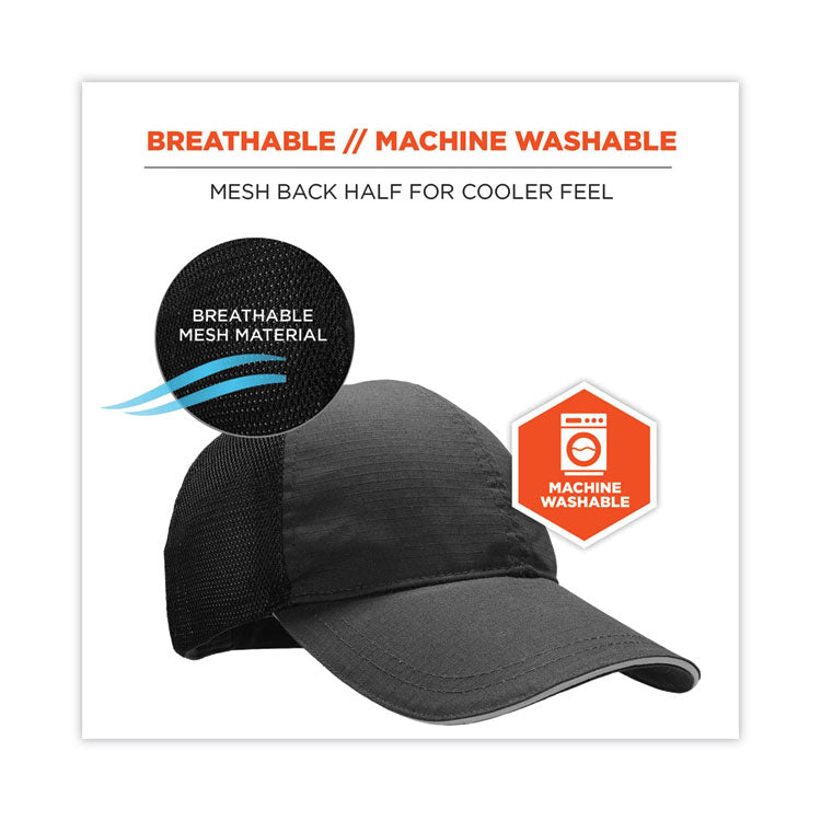 Skullerz 8946 Baseball Cap with Bump Cap Insert, Front Brim, One Size Fits Most, 0.01" Insert, Navy