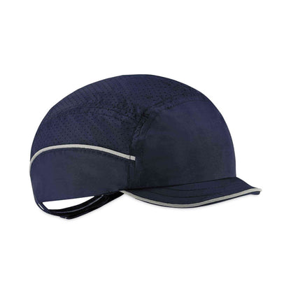 Skullerz 8955 Lightweight Bump Cap Hat, Micro Front Brim, 3X-Small to Large (Up to 7.5), 0.01" Insert, Navy