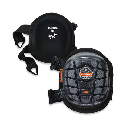 ProFlex 355 Injected Gel Knee Pads, Short Cap, Buckle Closure, One Size Fits Most, Black, Pair