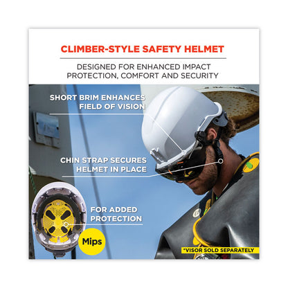 Skullerz 8974-MIPS Class E Safety Helmet with MIPS Technology, MIPS 6-Point Ratchet Suspension, One Size Fits Most, White