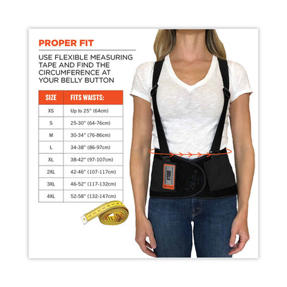 ProFlex 100 Economy Spandex Back Support Brace, 2X-Large, 42" to 46" Waist, Black