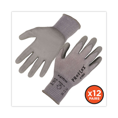 ProFlex 7024 ANSI A2 PU Coated CR Gloves, EN388: 4X42B, 9" Long, 2X-Large, Gray, 12 Pairs