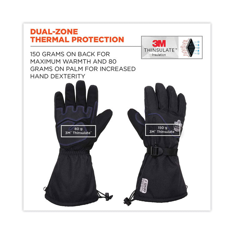 ProFlex 825WP Thermal Waterproof Winter Work Gloves, 2X-Large, Black, Pair