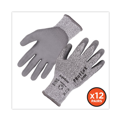 ProFlex 7030 ANSI A3 PU Coated CR Gloves, EN388: 4X42C, 9" Long, Small, Gray, 12 Pairs