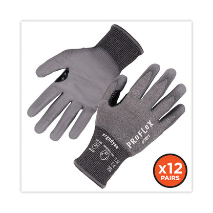 ProFlex 7071 ANSI A7 PU Coated CR Gloves, EN388: 4X42F, 9" Long, Medium, Gray, 12 Pairs