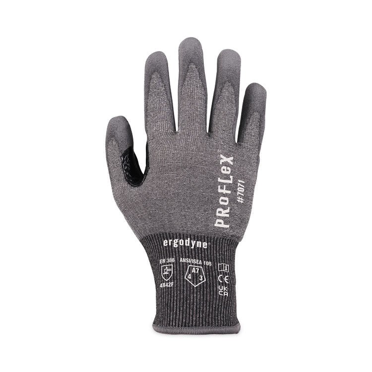 ProFlex 7071 ANSI A7 PU Coated CR Gloves, EN388: 4X42F, 9" Long, 2X-Large, Gray, 12 Pairs