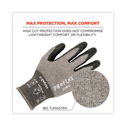 ProFlex 7072 ANSI A7 Nitrile-Coated CR Gloves, EN388: 4X44F, 9" Long, X-Large, Gray, Pair