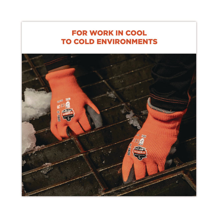 ProFlex 7401-CASE Coated Lightweight Winter Gloves, EN388: 2131X, 9" Long, X-Large, Orange, Pair