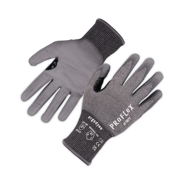 ProFlex 7071 ANSI A7 PU Coated CR Gloves, EN388: 4X42F, 9" Long, Small, Gray, Pair