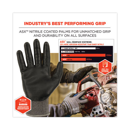 ProFlex 7072 ANSI A7 Nitrile-Coated CR Gloves, EN388: 4X44F, 9" Long, Small, Gray, Pair