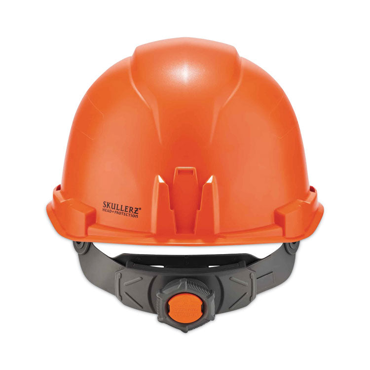 Skullerz 8970LED Class E Hard Hat Cap Style with LED Light, 4-Point Standard Ratchet, One Size Fits Most (6.5 to 8), Orange