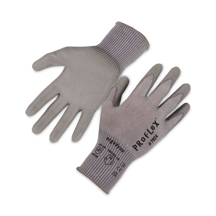 ProFlex 7024 ANSI A2 PU Coated CR Gloves, EN388: 4X42B, 9" Long, 2X-Large, Gray, 12 Pairs