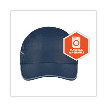 Skullerz 8955 Lightweight Bump Cap Hat, Long Front Brim, 3X-Small to Large (Up to 7.5), 0.01" Insert, Navy