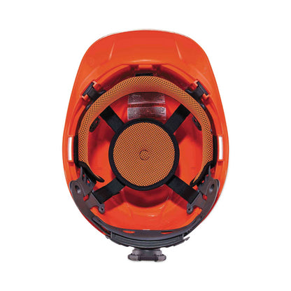 Skullerz 8972LED Class C Hard Hat Cap Style with LED Light, Vented, 4-Point Ratchet, One Size Fits Most (6.5 to 8), Orange