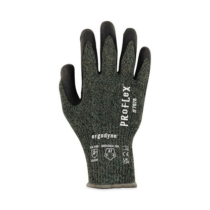 ProFlex 7070 ANSI A7 Nitrile Coated CR Gloves, EN388: 4X42F, 9" Long, X-Large, Green, 12 Pairs