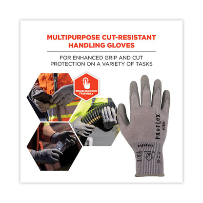 ProFlex 7024 ANSI A2 PU Coated CR Gloves, EN388: 4X42B, 9" Long, Large, Gray, 12 Pairs