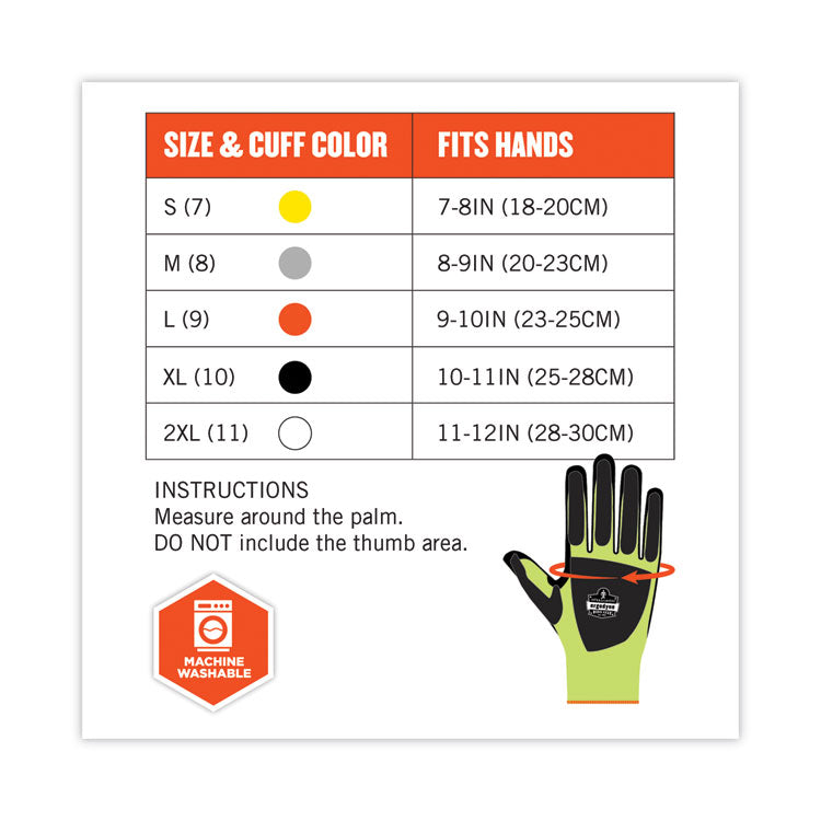 ProFlex 7141 ANSI A4 DIR Nitrile-Coated CR Gloves, EN388: 4X42DP, 9" Long, Small, Lime, Pair