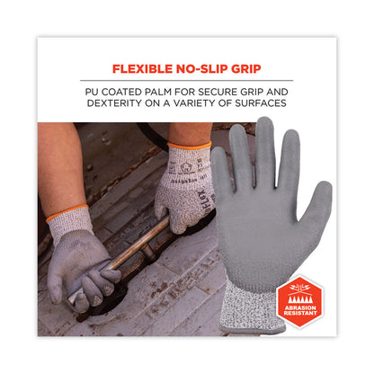 ProFlex 7030 ANSI A3 PU Coated CR Gloves, EN388: 4X42C, 9" Long, Medium, Gray, 12 Pairs