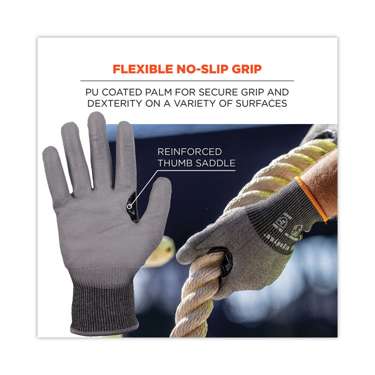 ProFlex 7071 ANSI A7 PU Coated CR Gloves, EN388: 4X42F, 9" Long, X-Large, Gray, Pair
