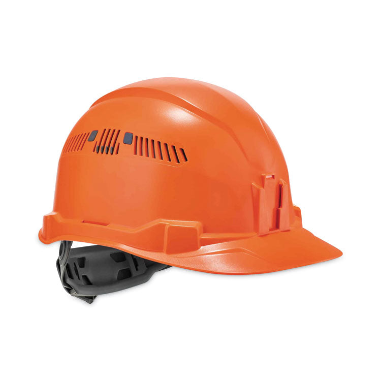 Skullerz 8972 Class C Hard Hat Cap Style, Vented, 4-Point Standard Ratchet Suspension, One Size Fits Most (6.5 to 8), Orange