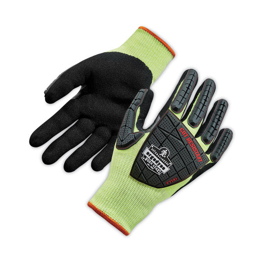 ProFlex 7141 ANSI A4 DIR Nitrile-Coated CR Gloves, EN388: 4X42DP, 9" Long, Medium, Lime, 72 Pairs/Carton