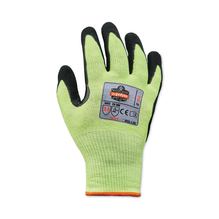 ProFlex 7041 ANSI A4 Nitrile-Coated CR Gloves, EN388: 4X42D, 10" Long, Large, Lime, Pair