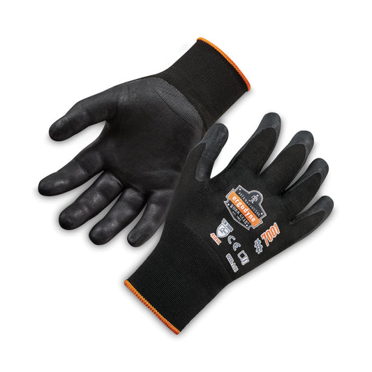 ProFlex 7001 Nitrile-Coated Gloves, EN388: 4121X, 9" Long, Large, Black, 144 Pairs/Carton