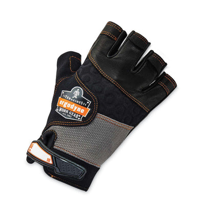 ProFlex 901 Half-Finger Leather Impact Gloves, EN388: 3122X, Large, Black, Pair