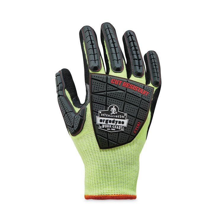 ProFlex 7141 ANSI A4 DIR Nitrile-Coated CR Gloves, EN388: 4X42DP, 9" Long, X-Large, Lime, Pair