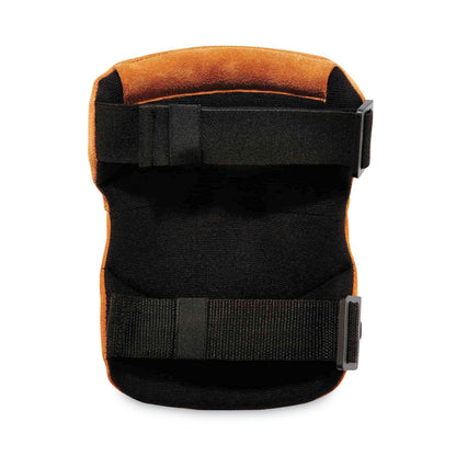 ProFlex 230LTR Leather Knee Pads, Wide Soft Cap, Buckle Closure, One Size Fits Most, Brown, Pair
