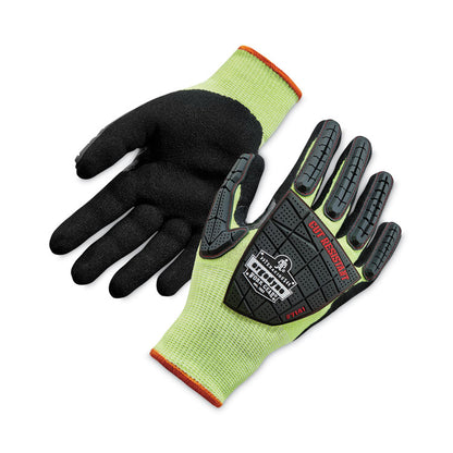 ProFlex 7141 ANSI A4 DIR Nitrile-Coated CR Gloves, EN388: 4X42DP, 9" Long, Large, Lime, Pair