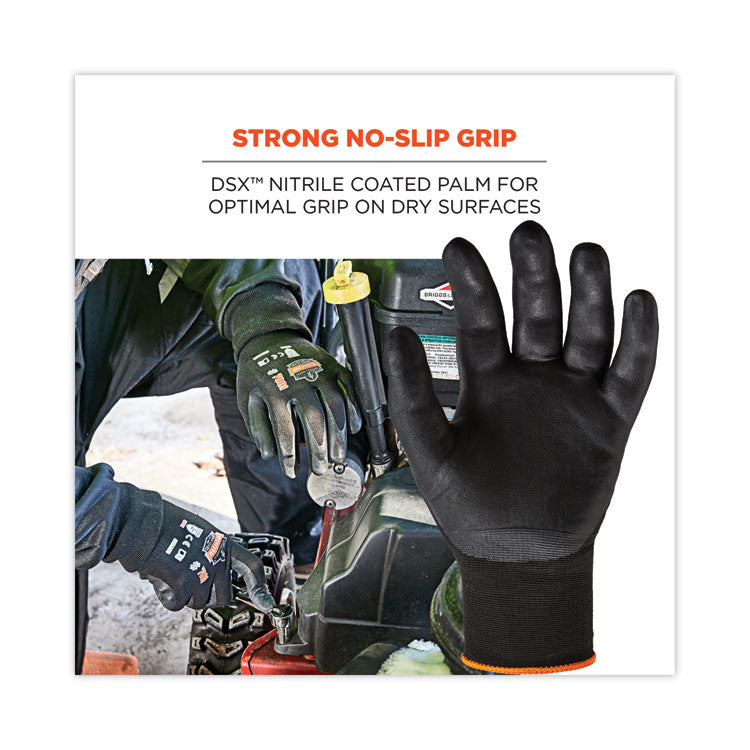 ProFlex 7001 Nitrile-Coated Gloves, EN388: 4121X, 9" Long, Large, Black, Pair