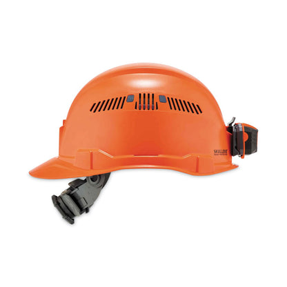 Skullerz 8972LED Class C Hard Hat Cap Style with LED Light, Vented, 4-Point Ratchet, One Size Fits Most (6.5 to 8), Orange