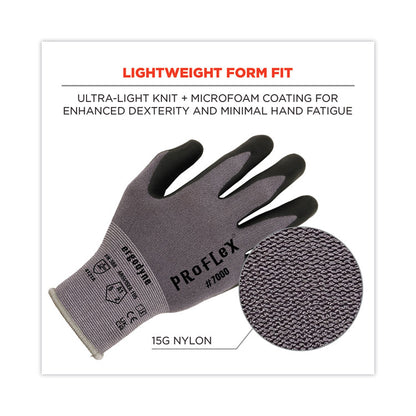ProFlex 7000 Nitrile-Coated Gloves Microfoam Palm, EN388: 4121A, 9" Long, X-Large, Gray, 12 Pairs